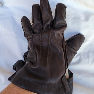 Vintage Cashmere lined mens‎ leather gloves S NEW